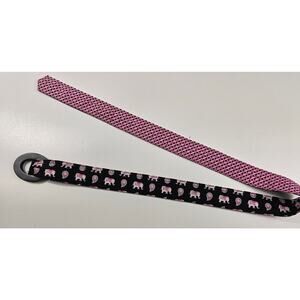 Vera Bradley 2 toned reversible cloth belt pink elephant plaid EUC